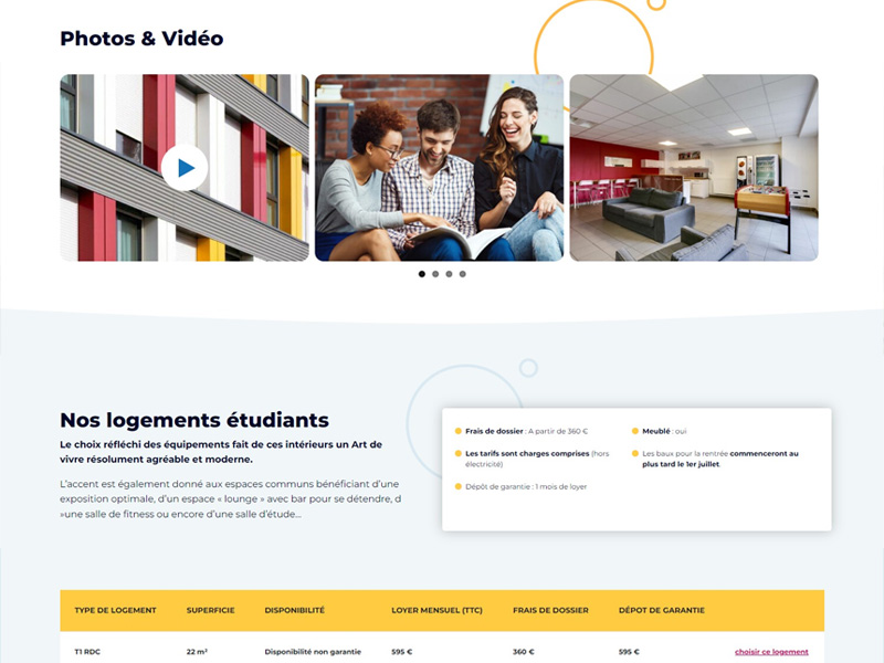 Site internet résidences étudiantes Lokora